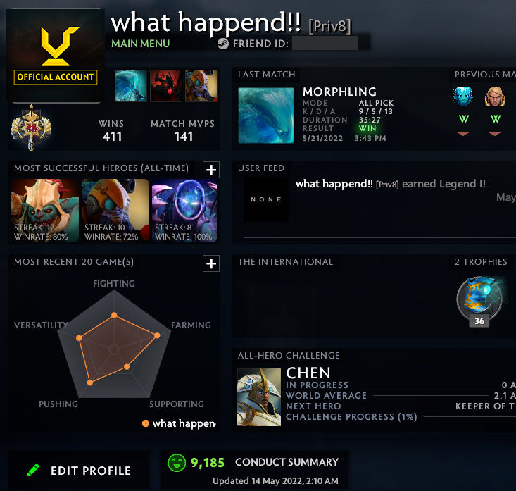 Legend I | MMR: 3130 - Behavior: 9500