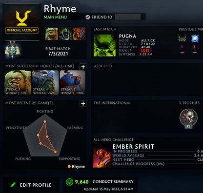 Archonte II | MMR : 2340 - Comportement : 9640