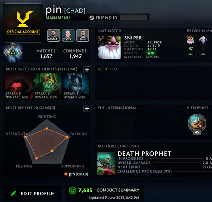 Crusader I | MMR: 1520 - Behavior: 7685