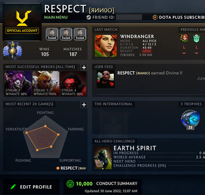 Divine I | MMR: 4580 - Behavior: 10000