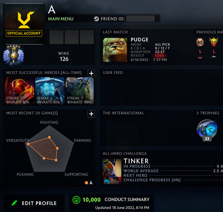 Divine V | MMR: 5620 - Behavior: 10000