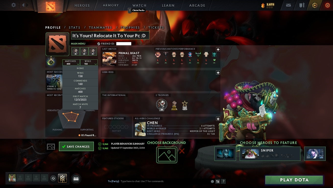 Herald I | MMR: 1 - Behavior: 9965 - Communication: 9965