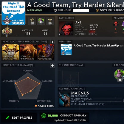 Legend I | MMR: 3170 - Behavior: 10000